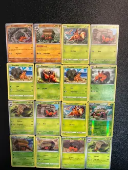 x16 Dwebble Crustle mixed lot pokemon cute cards crab 🪨🦀🌱 unique all diff - Image 1