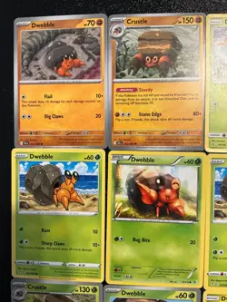 x16 Dwebble Crustle mixed lot pokemon cute cards crab 🪨🦀🌱 unique all diff - Image 2