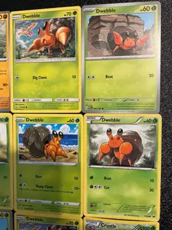 x16 Dwebble Crustle mixed lot pokemon cute cards crab 🪨🦀🌱 unique all diff - Image 3