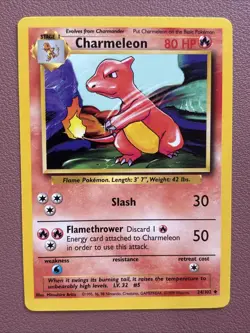 Pokemon TCG Charmeleon Base Set, Unlimited Uncommon Card 24/102 NM / LP - Image 1