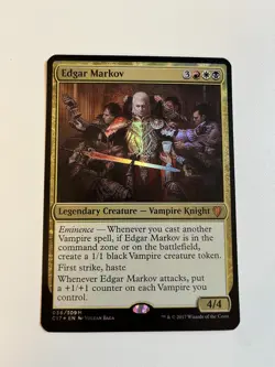 MTG OVERSIZED NM Edgar Markov Vampire Commander 2017 Card Foil Magic Gathering - Image 1