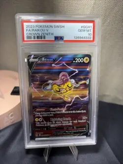 PSA 10 Raikou V GG41/GG70 Crown Zenith Alternate Art Pokemon Card FA 2023 - Image 1
