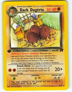 Dark Dugtrio - 1st Edition - 23/82 Team Rocket - WOTC - Pokemon TCG - 2000 - Image 1