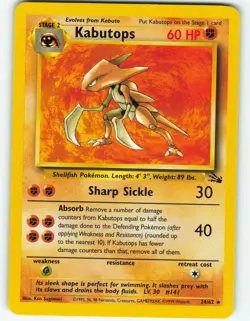 Kabutops - 24/62 Fossil Set - Pokemon TCG - 1999 - Image 1
