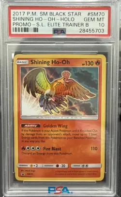2017 Pokemon Shining Ho-Oh Sun Moon Shining Legends ETB Promo #SM70 PSA 10 - Image 1