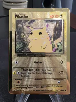 2021 Pokemon Celebrations UPC Promo Gold Metal Pikachu 58/102 NEAR MINT - Image 1