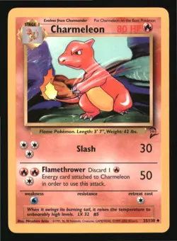 Charmeleon 35/130 Uncommon Base Set 2 Pokemon Lightly Played - Image 1