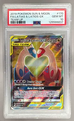 125566837 Latias & Latios GX 2019 Pokemon Sun Moon Team Up #170 PSA 10 - Image 1
