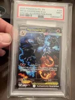 Pokemon Phantasmal Flames TCG MEGA CHARIZARD X EX Full Art 125/094 PSA 9 - Image 1