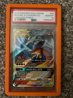 PSA 10 2019 Pokemon Sun & Moon Reshrm Charizard GX Unbroken Bonds #20 - Image 1