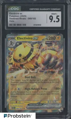 205 Pokemon Destined Rivals 069/182 Electivire ex Holo CGC 9.5 MINT+ - Image 1
