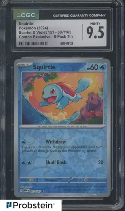 2024 Pokemon Scarlet & Violet 151 Costco Exclusive 007/165 Squirtle CGC 9.5 - Image 1