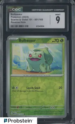 2023 Pokemon Scarlet & Violet 151 001/165 Bulbasaur Reverse Holo CGC 9 MINT - Image 1