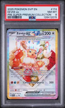 2025 POKEMON SVP EN-SV BLACK STAR PROMO #174 EEVEE EX PSA 8 - Image 1