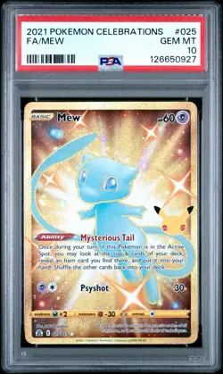 2021 POKEMON CELEBRATIONS #025 FULL ART/MEW PSA 10 - Image 1