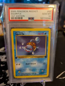 2000 Pokemon Rocket #68 Squirtle 1st Edition PSA 10 Gem Mint - Image 1