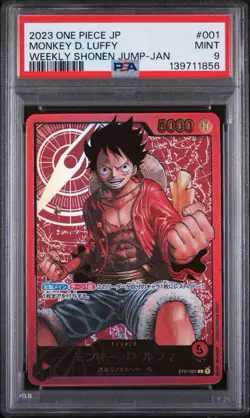 PSA 9 Monkey D. Luffy Promo ST01-001 One Piece 2022 Japanese Weekly Shonen Jump - Image 1