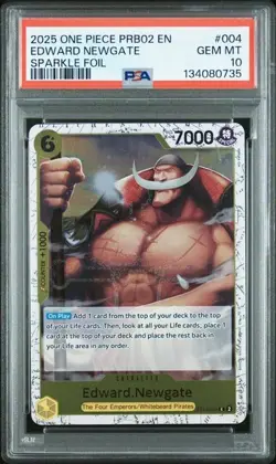 *POP 1 !!!* PSA 10 - 2025 One Piece PRB02 ST13-004 Edward Newgate - Sparkle Foil - Image 1