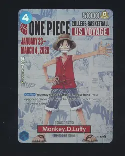 One Piece Promo College Basketball US Voyage #P-055 Monkey D. Luffy #7 - Image 1