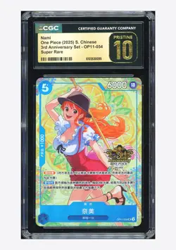 One Piece CGC 10 PRISTINE Nami SR Promo 2025 OP11-054 3rd Anniversary Chinese - Image 1