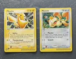 2003 PIKACHU 12 HOLO BLACK STAR PROMO & MEOWTH 13 HOLO POKEMON CARD lot N/MINT - Image 1