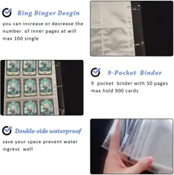 Card Binder for Pokemon Cards, Stickers, 50 Sleeves Trading Cards Binder Display - Image 5