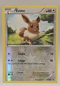 Eevee 63/98 Common XY - Ancient Origins Reverse Holo Pokemon Card NM - Image 1