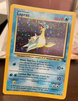 Pokemon TCG Lapras HOLO 10/62 Fossil 1999 Vintage WOTC Card - Image 1