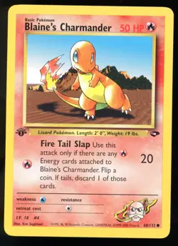 Blaine's Charmander Gym Challenge 60/132 1st Edition Common Pokemon Card WOTC C1 - Image 1