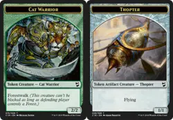 Cat Warrior // Thopter Token Commander 2018 Light Play MTG Magic DNA GAMES - Image 1