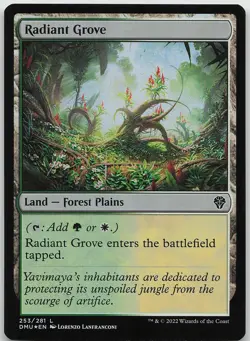 Radiant Grove FOIL 253 Land Dominaria United NM MTG - Image 1