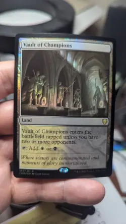 1x Vault Of Champions Foil NM - CMR Magic MTG EDH Dual Land Black White x1 - Image 1