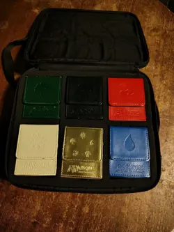 6 - Magic the Gathering Mana Flip Deck Boxes:Red,Blue,White,Black,Green,Gold - Image 1