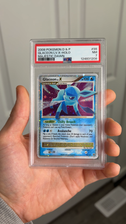 POKEMON GLACEON LVL X 98/100 MAJESTIC DAWN - PSA 7 - HUGE SWIRL! - Image 2
