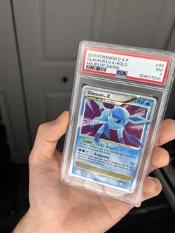 POKEMON GLACEON LVL X 98/100 MAJESTIC DAWN - PSA 7 - HUGE SWIRL! - Image 3