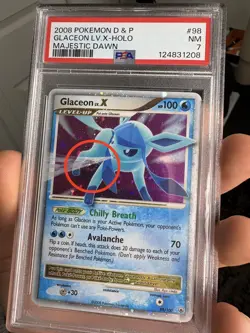 POKEMON GLACEON LVL X 98/100 MAJESTIC DAWN - PSA 7 - HUGE SWIRL! - Image 4