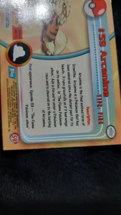 Topps Pokemon Trading Card TV Animation Edition Arcanine #59 - Image 3