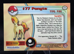 Ponyta #77 2000 Topps Pokemon Card TV Animation Edition Series 2 Blue Logo LP - Image 2