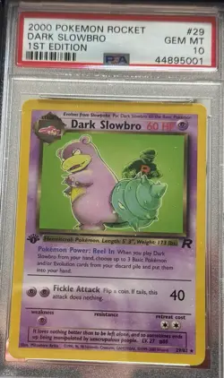 Pokemon Dark Slowbro Team Rocket Rare #29/82 60 HP PSA 10 1st Ed 2000 - Image 1