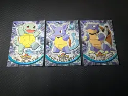 1999 Topps Pokemon TV Edition - #07 Squirtle #08 Wartortle #09 Blastoise - Image 1