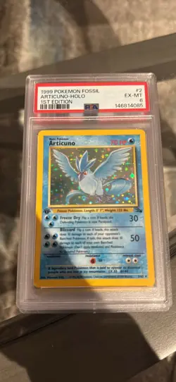 Articuno 1st Edition 2/62 Fossil Holo Rare Vintage Pokemon Card - PSA 6 EX-MT * - Image 1