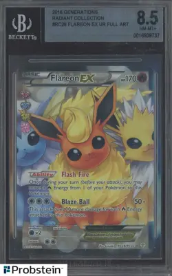 2016 Pokemon Generations Radiant Collection Ultra Rare FA Flareon EX BGS 8.5 - Image 1