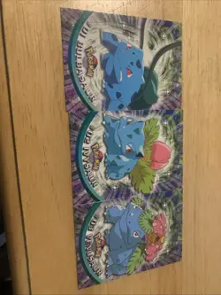 Pokemon Bulbasaur- Ivysaur- Venusaur 1999 Topps TV Animation NonHolo blue label - Image 1