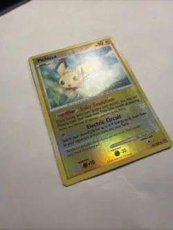Pokemon Pichu 45/100 Platinum Stamped Reverse Holo Uncommon Stormfront Damage - Image 2