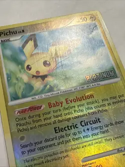 Pokemon Pichu 45/100 Platinum Stamped Reverse Holo Uncommon Stormfront Damage - Image 3