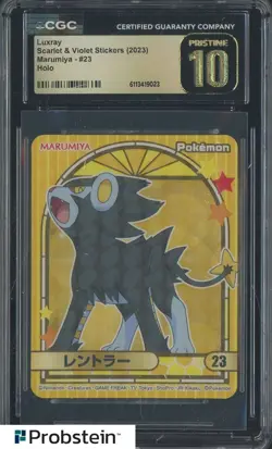 2023 Pokemon Scarlet & Violet Stickers Marumiya #23 Luxray Holo CGC 10 PRISTINE - Image 1