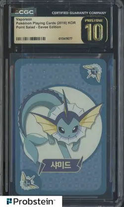 2019 Pokemon KOR PlayingCards Point Salad Eevee Edition Vaporeon CGC 10 PRISTINE - Image 1