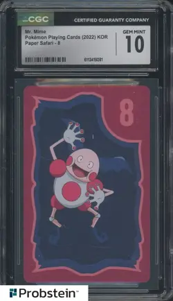 2022 Pokemon Korean Playing Cards Paper Safari 8 Mr.Mime CGC 10 GEM MINT - Image 1