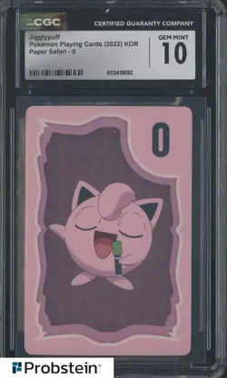 2022 Pokemon Korean Playing Cards Paper Safari 0 Jigglypuff CGC 10 GEM MINT - Image 1