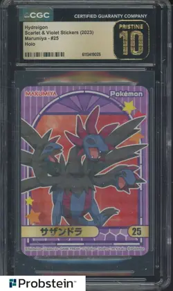 2023 Pokemon Scarlet Violet Stickers Marumiya #25 Hydreigon Holo CGC 10 PRISTINE - Image 1
